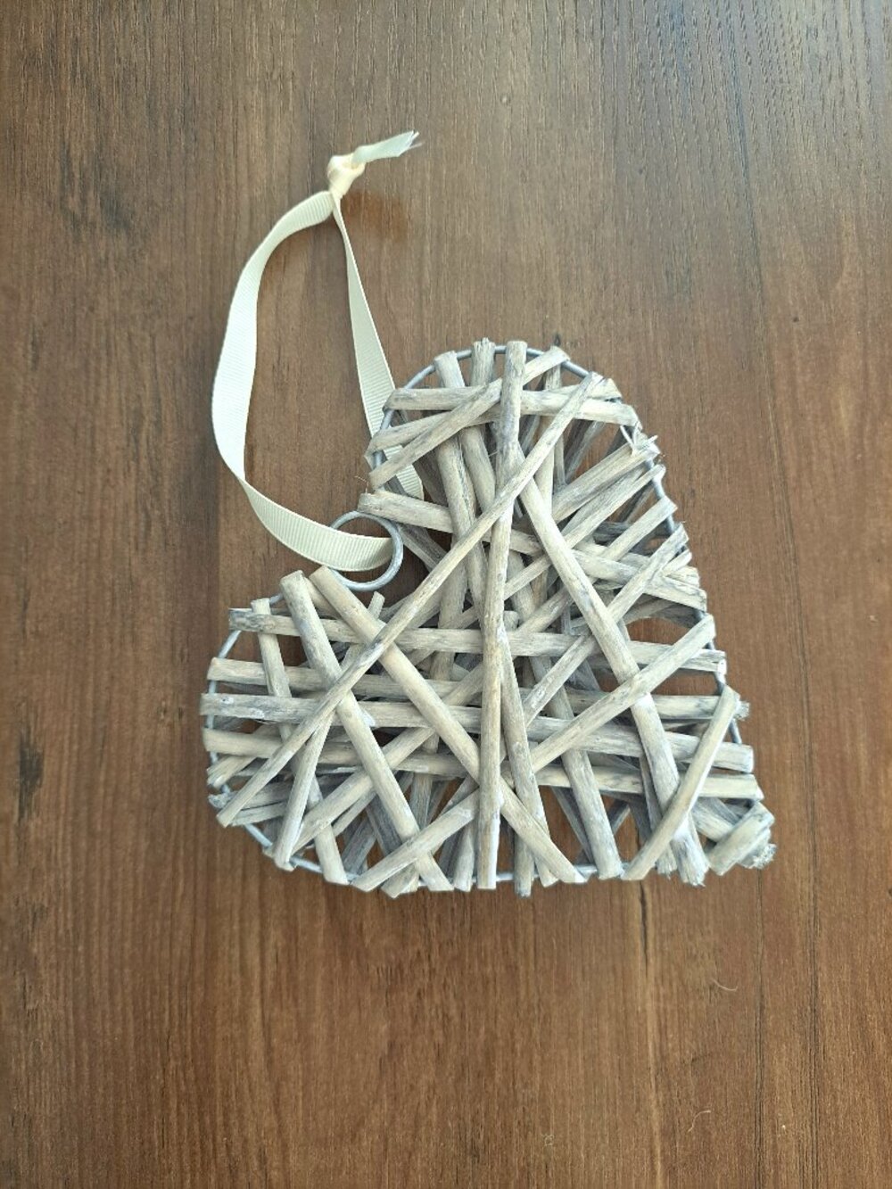 Rustic Wicker Heart Ornament